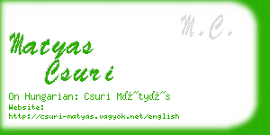 matyas csuri business card